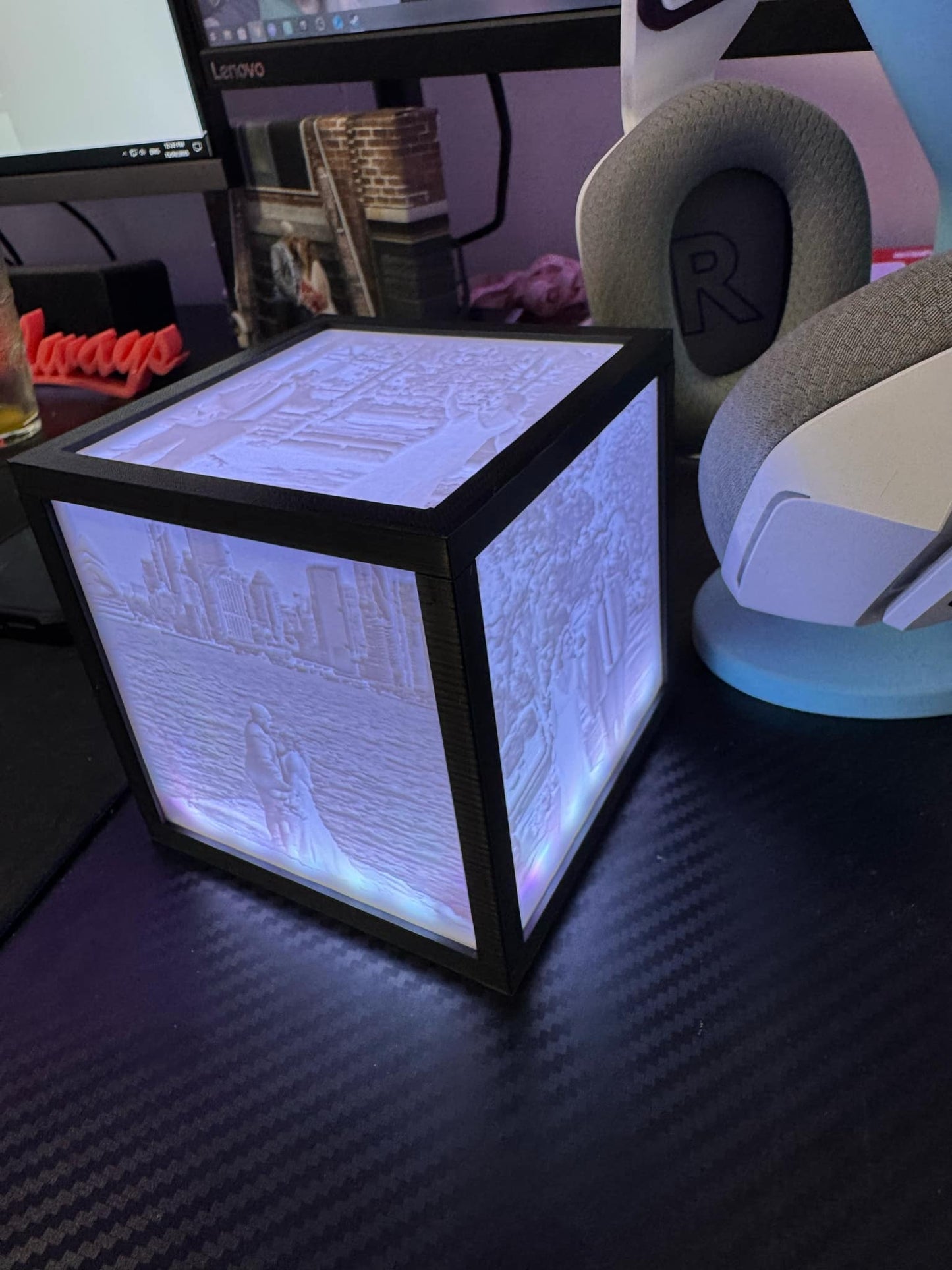 Personalised Lithophane LED Box Panel Light - 3D Printed Custom Photo Box